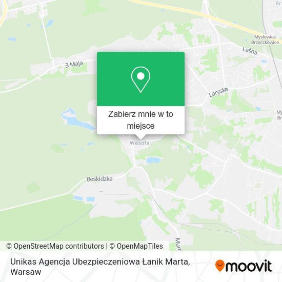 Mapa Unikas Agencja Ubezpieczeniowa Łanik Marta