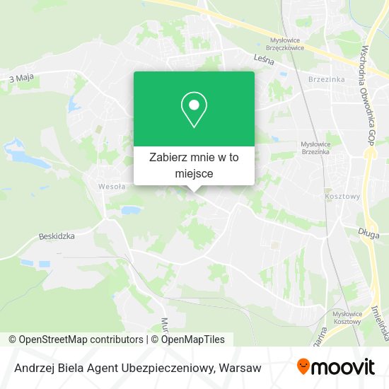 Mapa Andrzej Biela Agent Ubezpieczeniowy