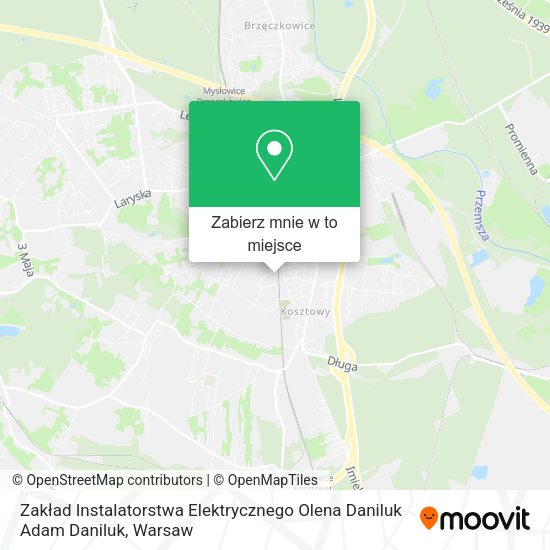 Mapa Zakład Instalatorstwa Elektrycznego Olena Daniluk Adam Daniluk