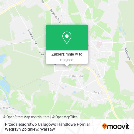 Mapa Przedsiębiorstwo Usługowo Handlowe Pomiar Węgrzyn Zbigniew