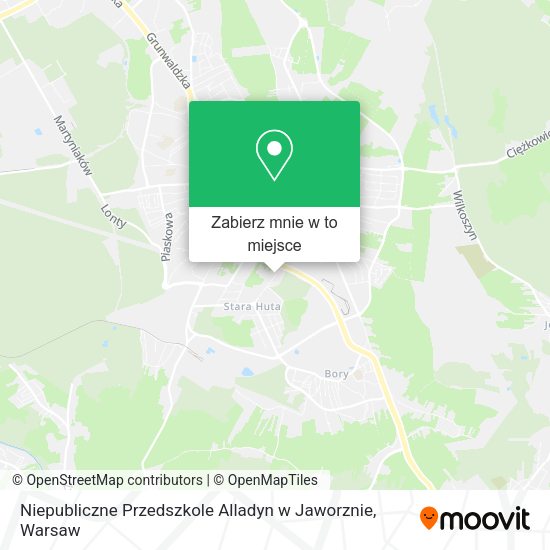 Mapa Niepubliczne Przedszkole Alladyn w Jaworznie