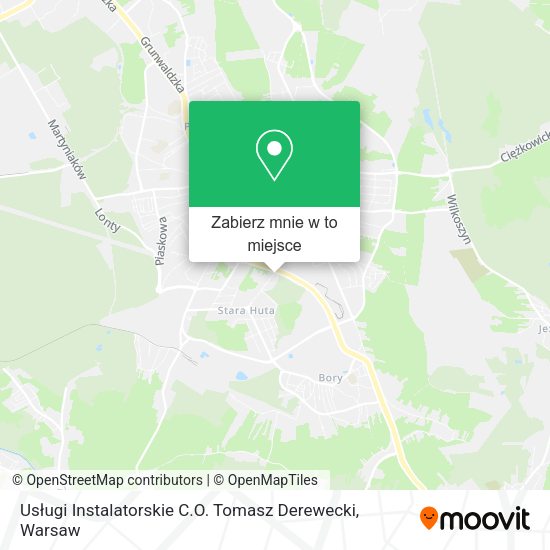 Mapa Usługi Instalatorskie C.O. Tomasz Derewecki