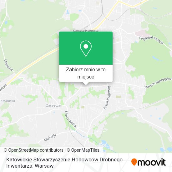 Mapa Katowickie Stowarzyszenie Hodowców Drobnego Inwentarza