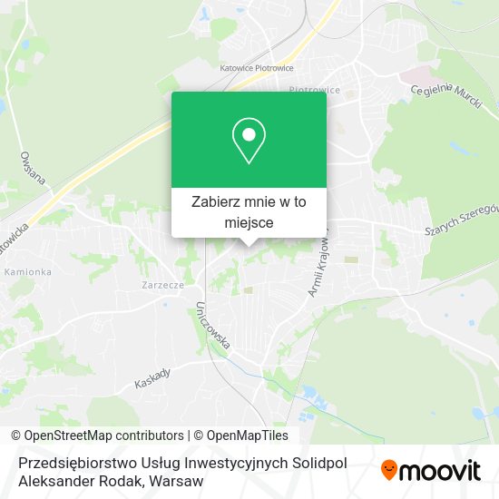 Mapa Przedsiębiorstwo Usług Inwestycyjnych Solidpol Aleksander Rodak