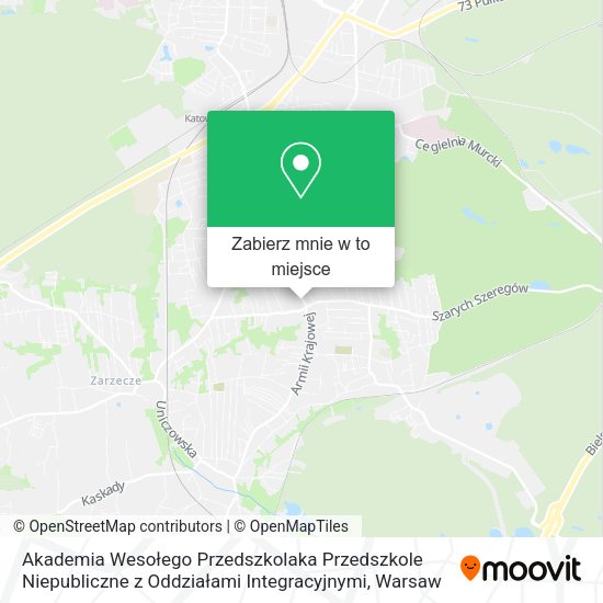 Mapa Akademia Wesołego Przedszkolaka Przedszkole Niepubliczne z Oddziałami Integracyjnymi