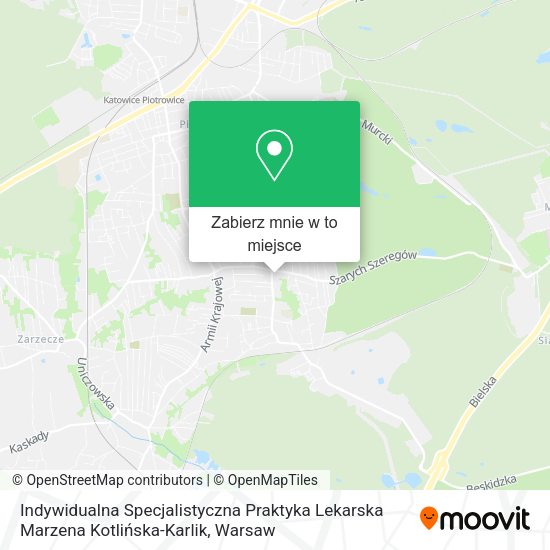 Mapa Indywidualna Specjalistyczna Praktyka Lekarska Marzena Kotlińska-Karlik