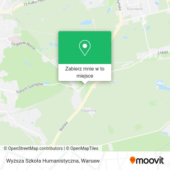 Mapa Wyższa Szkoła Humanistyczna