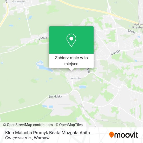 Mapa Klub Malucha Promyk Beata Mozgała Anita Ćwięczek s.c.