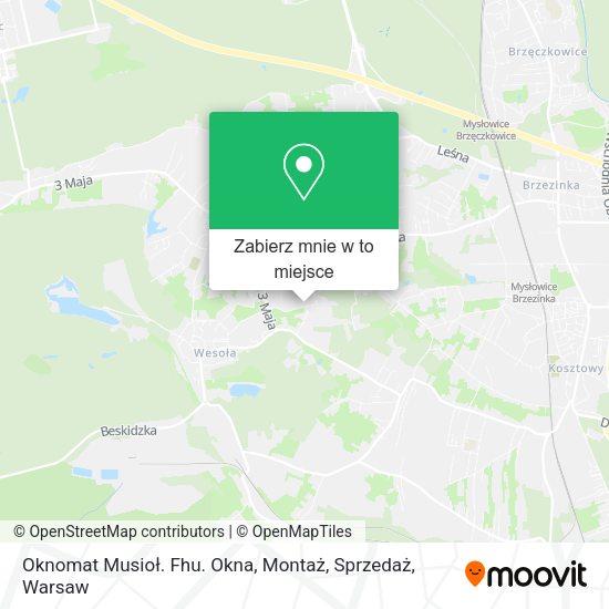 Mapa Oknomat Musioł. Fhu. Okna, Montaż, Sprzedaż