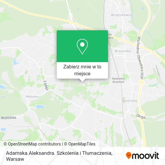 Mapa Adamska Aleksandra. Szkolenia i Tłumaczenia