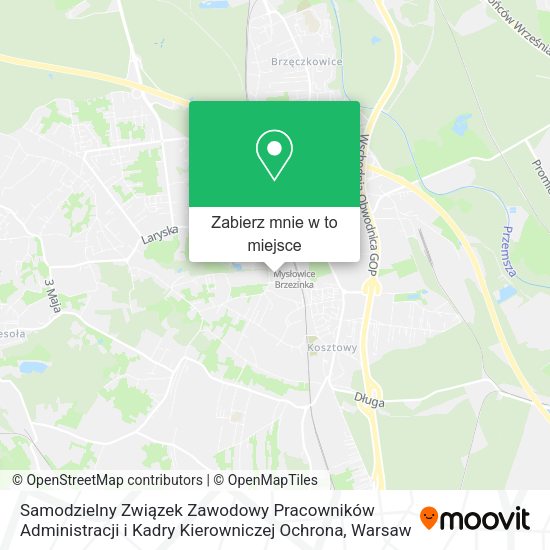 Mapa Samodzielny Związek Zawodowy Pracowników Administracji i Kadry Kierowniczej Ochrona