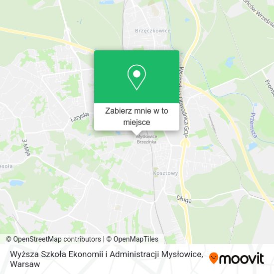 Mapa Wyższa Szkoła Ekonomii i Administracji Mysłowice