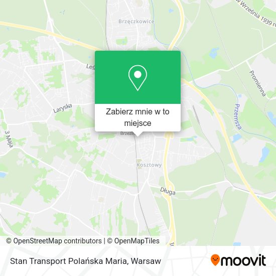 Mapa Stan Transport Polańska Maria