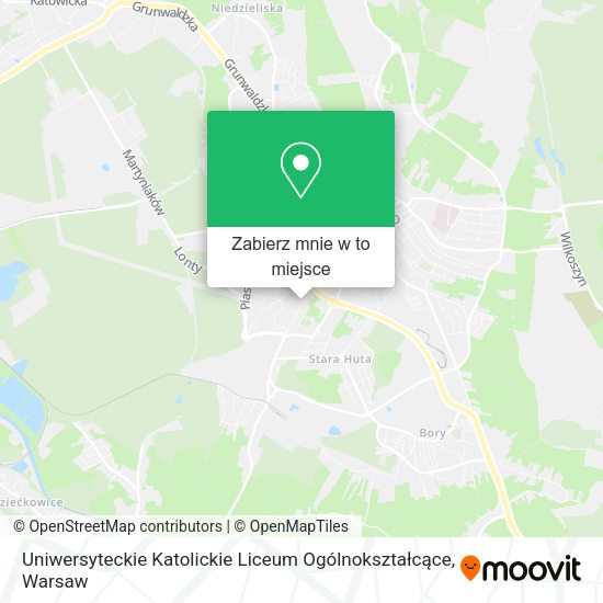 Mapa Uniwersyteckie Katolickie Liceum Ogólnokształcące