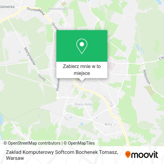 Mapa Zakład Komputerowy Softcom Bochenek Tomasz