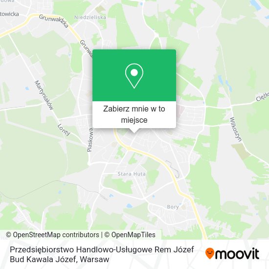 Mapa Przedsiębiorstwo Handlowo-Usługowe Rem Józef Bud Kawala Józef