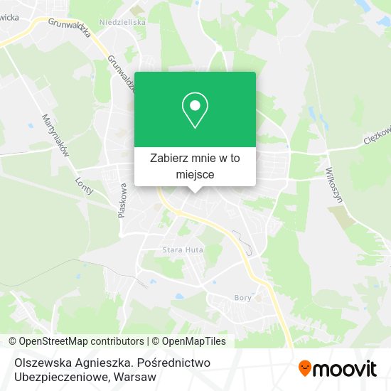 Mapa Olszewska Agnieszka. Pośrednictwo Ubezpieczeniowe