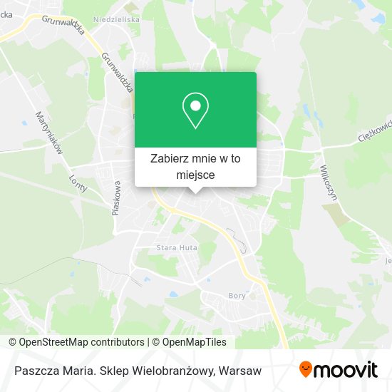 Mapa Paszcza Maria. Sklep Wielobranżowy