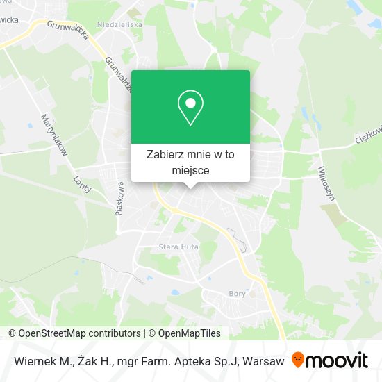 Mapa Wiernek M., Żak H., mgr Farm. Apteka Sp.J