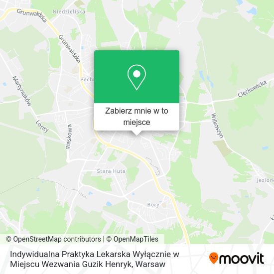 Mapa Indywidualna Praktyka Lekarska Wyłącznie w Miejscu Wezwania Guzik Henryk