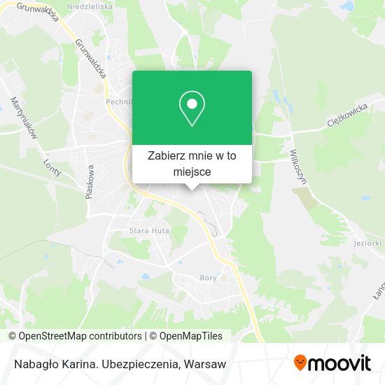 Mapa Nabagło Karina. Ubezpieczenia