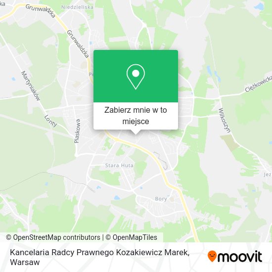 Mapa Kancelaria Radcy Prawnego Kozakiewicz Marek