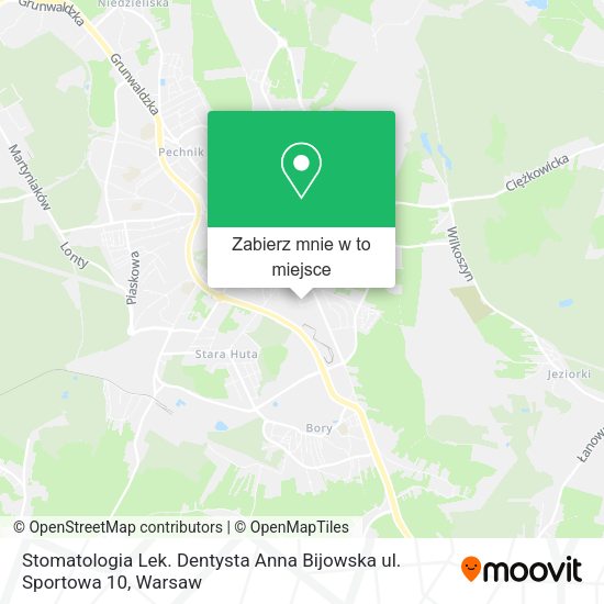 Mapa Stomatologia Lek. Dentysta Anna Bijowska ul. Sportowa 10