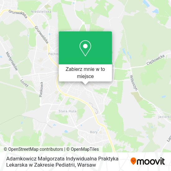 Mapa Adamkowicz Małgorzata Indywidualna Praktyka Lekarska w Zakresie Pediatrii