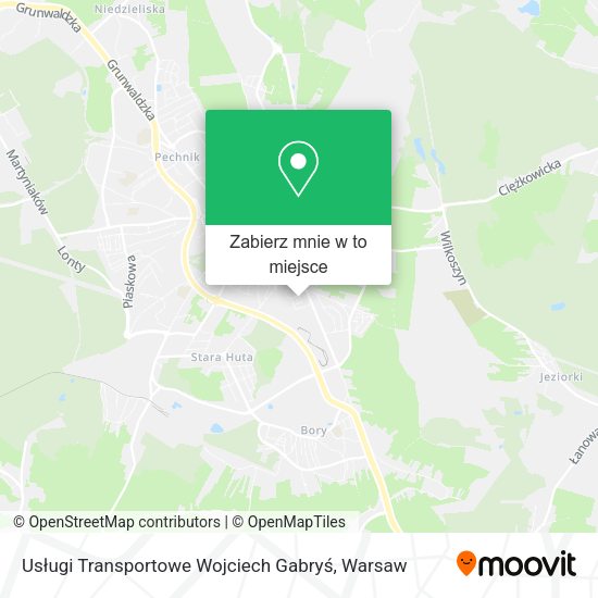 Mapa Usługi Transportowe Wojciech Gabryś