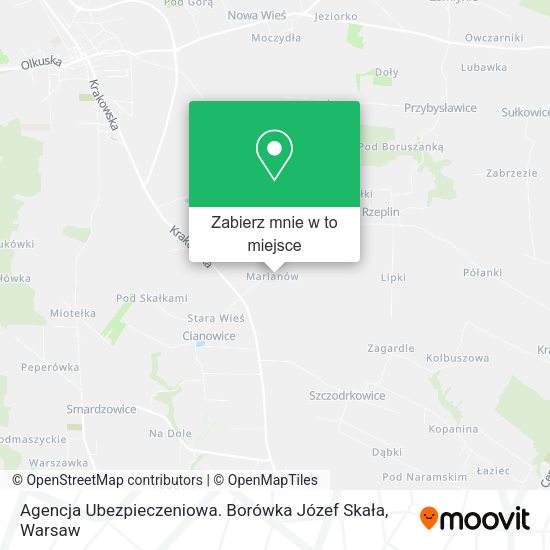 Mapa Agencja Ubezpieczeniowa. Borówka Józef Skała