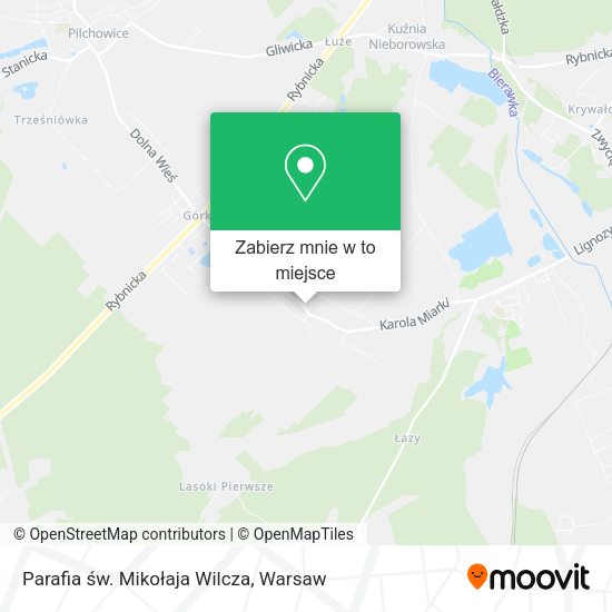 Mapa Parafia św. Mikołaja Wilcza