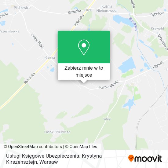 Mapa Usługi Księgowe Ubezpieczenia. Krystyna Kirszensztejn