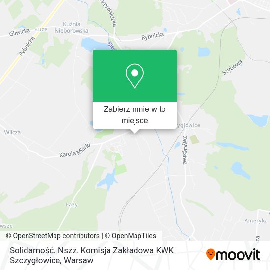 Mapa Solidarność. Nszz. Komisja Zakładowa KWK Szczygłowice