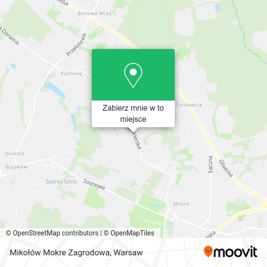 Mapa Mikołów Mokre Zagrodowa