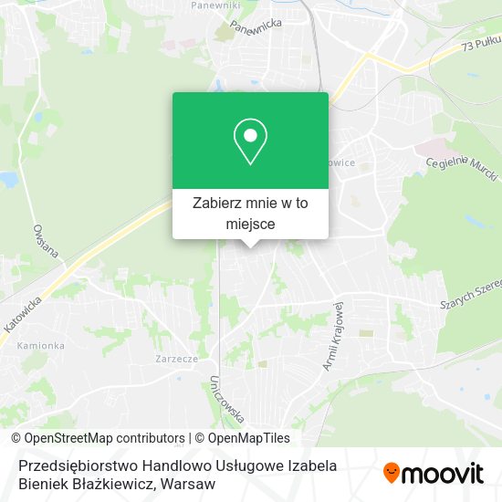 Mapa Przedsiębiorstwo Handlowo Usługowe Izabela Bieniek Błażkiewicz