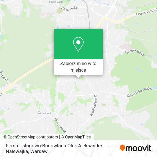 Mapa Firma Usługowo-Budowlana Olek Aleksander Nalewajka