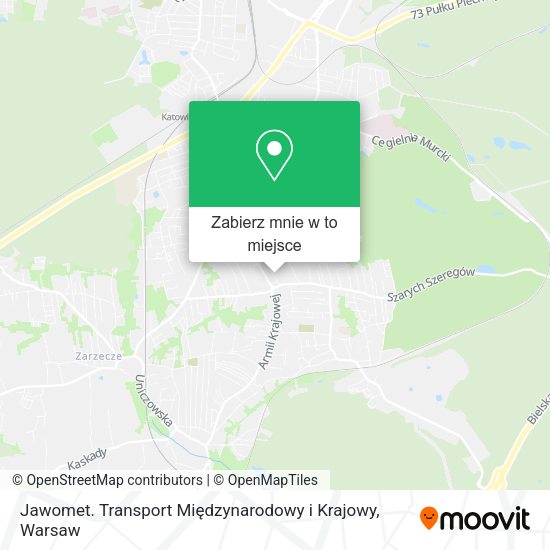 Mapa Jawomet. Transport Międzynarodowy i Krajowy