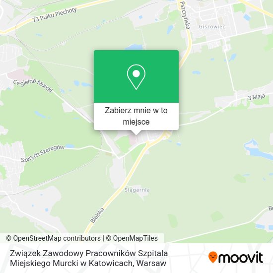 Mapa Związek Zawodowy Pracowników Szpitala Miejskiego Murcki w Katowicach