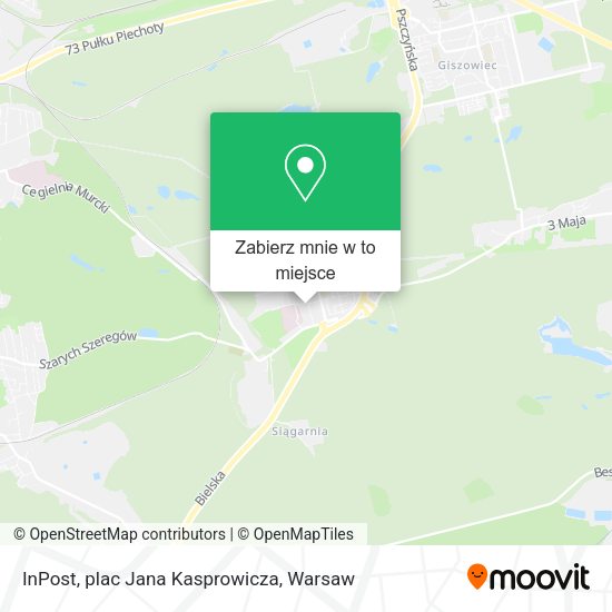 Mapa InPost, plac Jana Kasprowicza