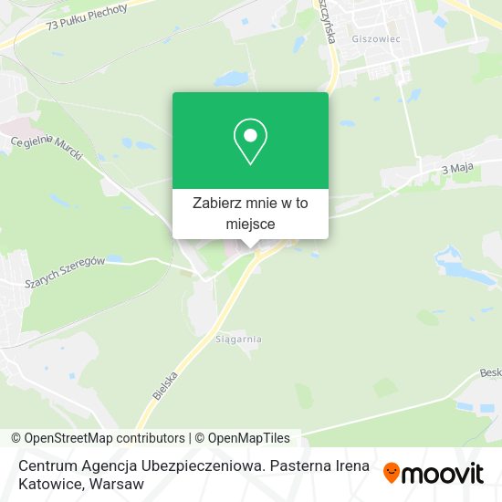 Mapa Centrum Agencja Ubezpieczeniowa. Pasterna Irena Katowice