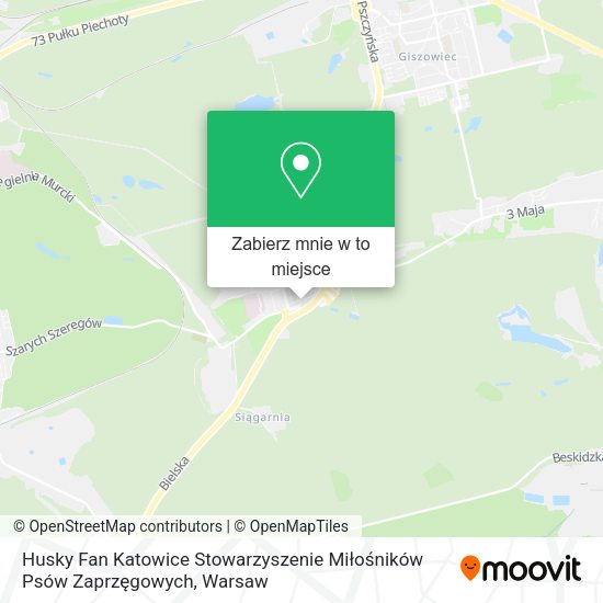 Mapa Husky Fan Katowice Stowarzyszenie Miłośników Psów Zaprzęgowych