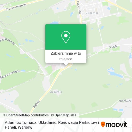 Mapa Adamiec Tomasz. Układanie, Renowacja Parkietów i Paneli