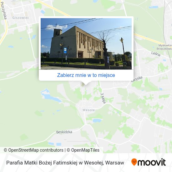 Mapa Parafia Matki Bożej Fatimskiej w Wesołej