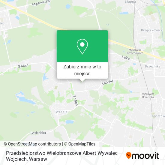 Mapa Przedsiebiorstwo Wielobranzowe Albert Wywalec Wojciech