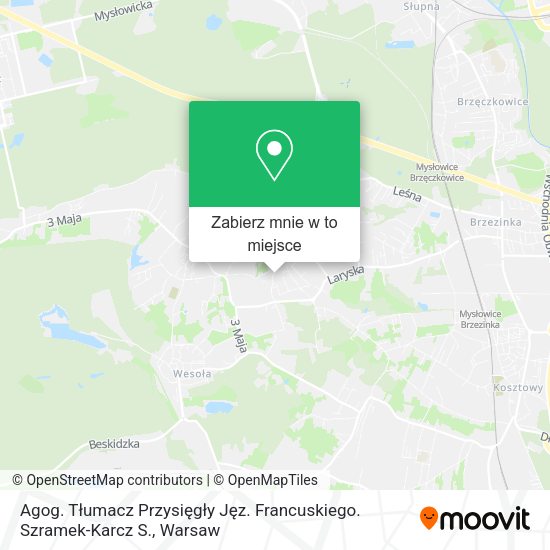 Mapa Agog. Tłumacz Przysięgły Jęz. Francuskiego. Szramek-Karcz S.