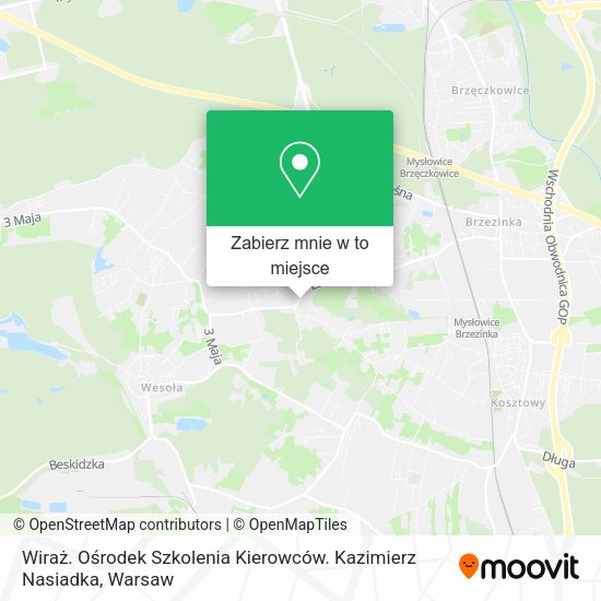 Mapa Wiraż. Ośrodek Szkolenia Kierowców. Kazimierz Nasiadka