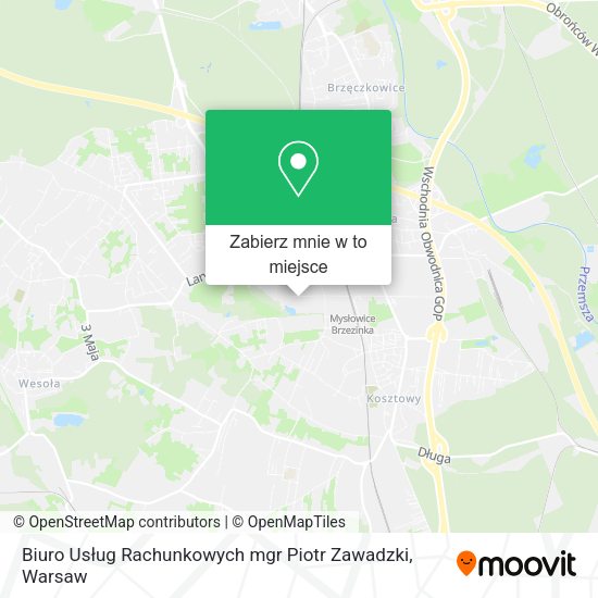 Mapa Biuro Usług Rachunkowych mgr Piotr Zawadzki