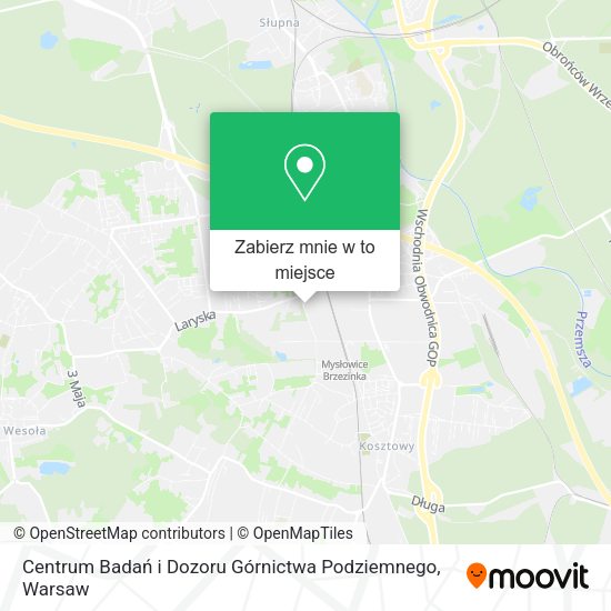 Mapa Centrum Badań i Dozoru Górnictwa Podziemnego