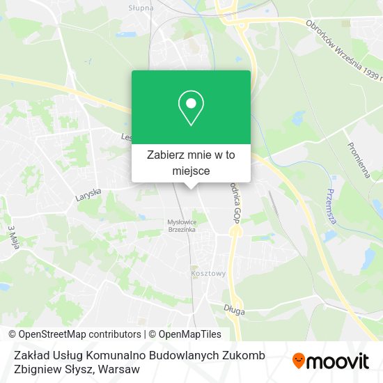 Mapa Zakład Usług Komunalno Budowlanych Zukomb Zbigniew Słysz