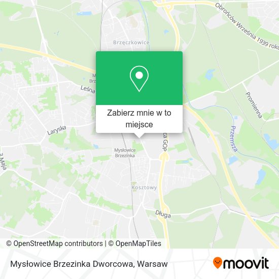 Mapa Mysłowice Brzezinka Dworcowa